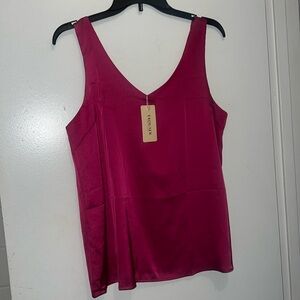 Magenta Fuchsia Pink Silk Tank Top Blouse New